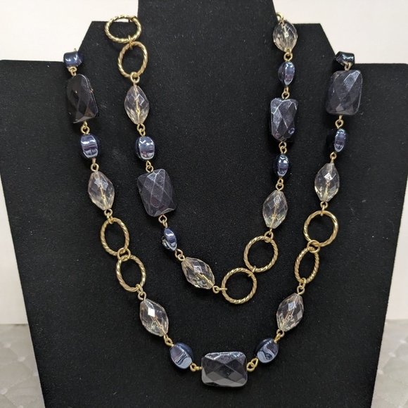 Collier LIA SOPHIA Avec Perles Pailletées Noires - 45 Pouces, Occasion, Style Perlé